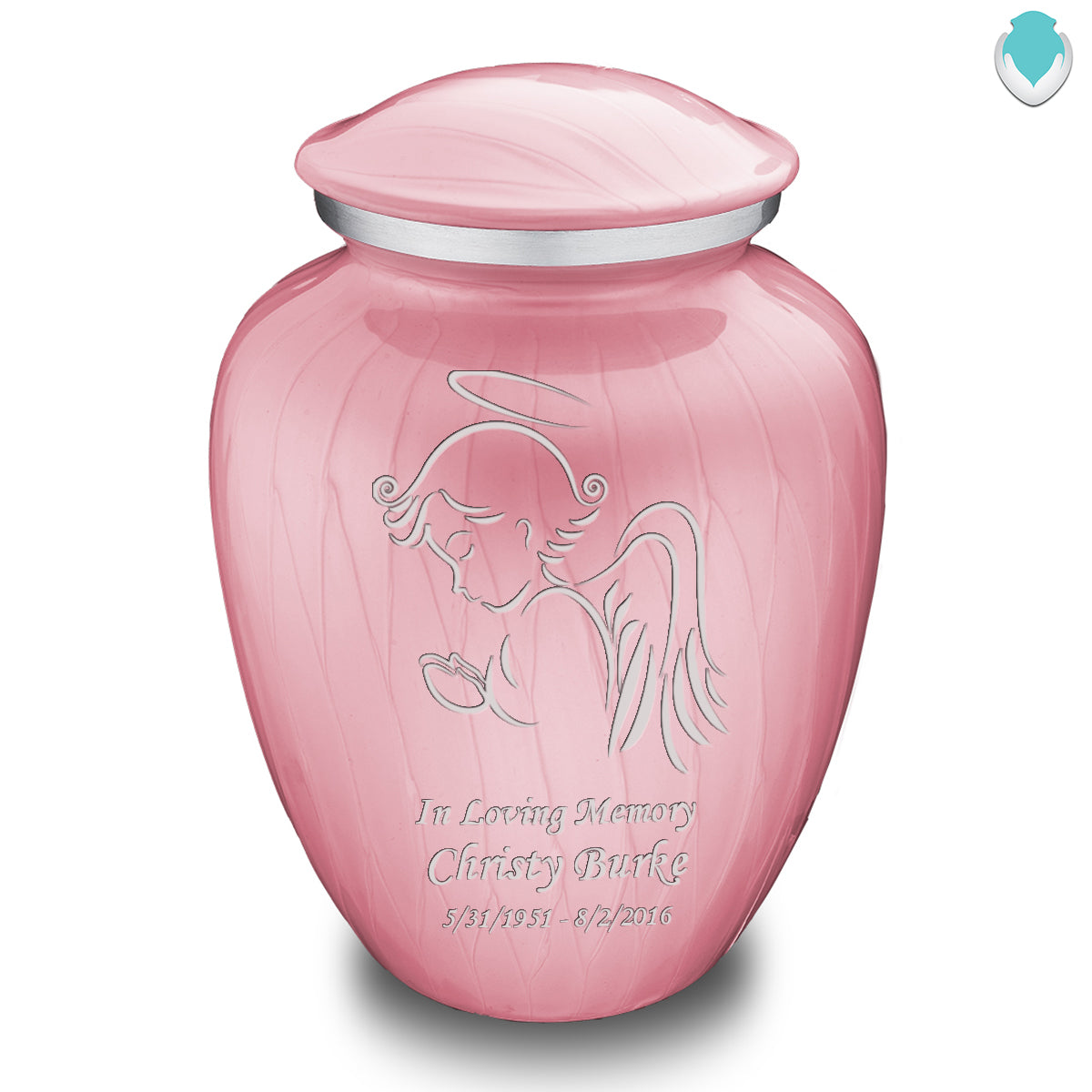 Adult Embrace Pearl Pink Angel Cremation Urn