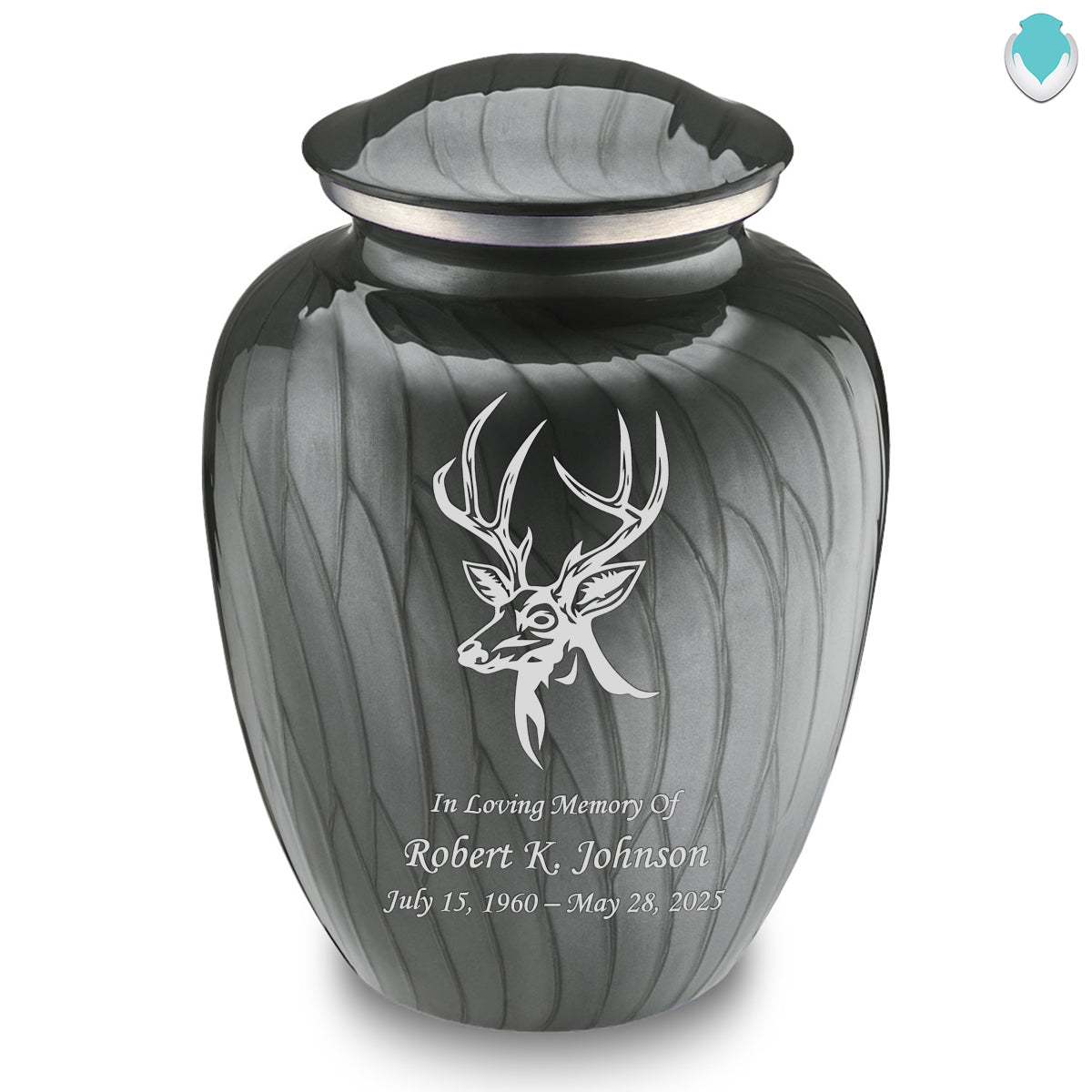 Adult Embrace Pearl Silver Deer Cremation Urn