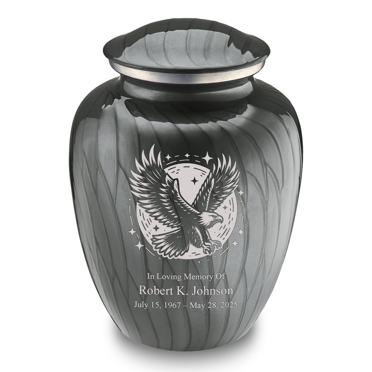 Adult Embrace Pearl Silver Flying Eagle Cremation Urn