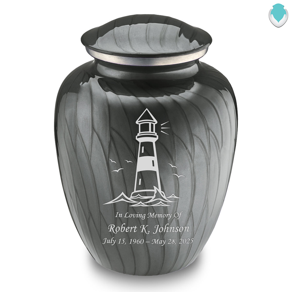 Adult Embrace Pearl Silver Lighthouse Cremation Urn