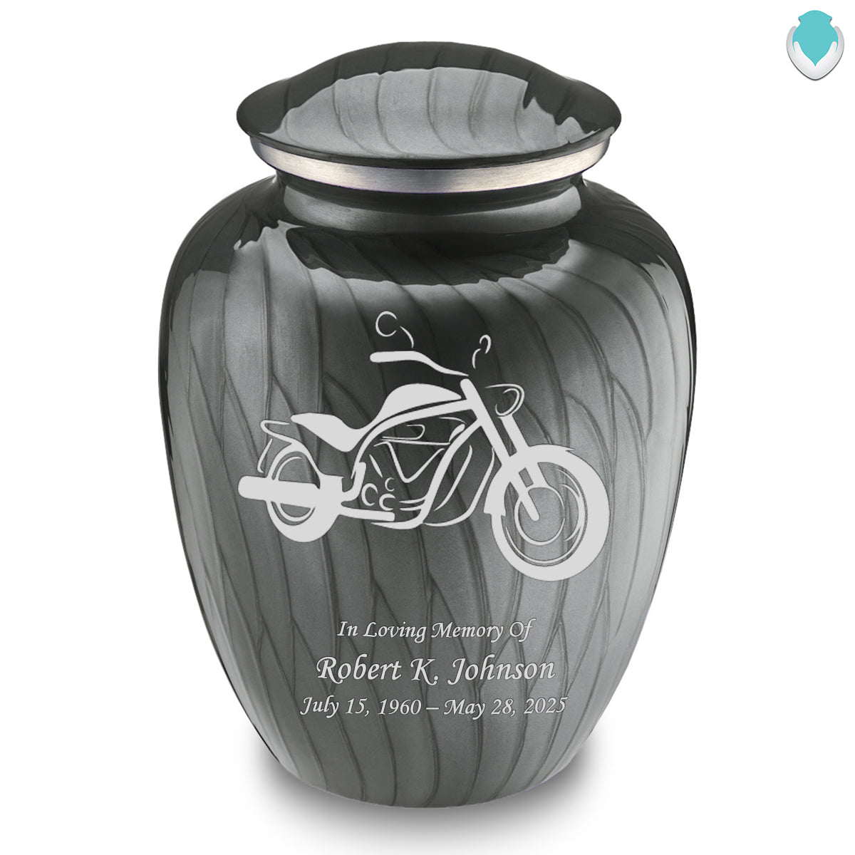 Adult Embrace Pearl Silver Motorcycle Cremation Urn