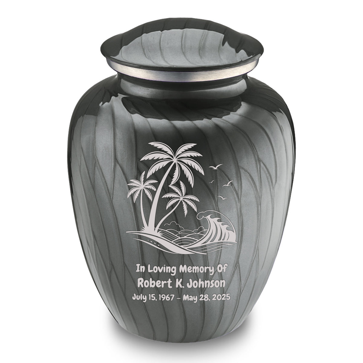 Adult Embrace Pearl Silver Palm Beach Cremation Urn