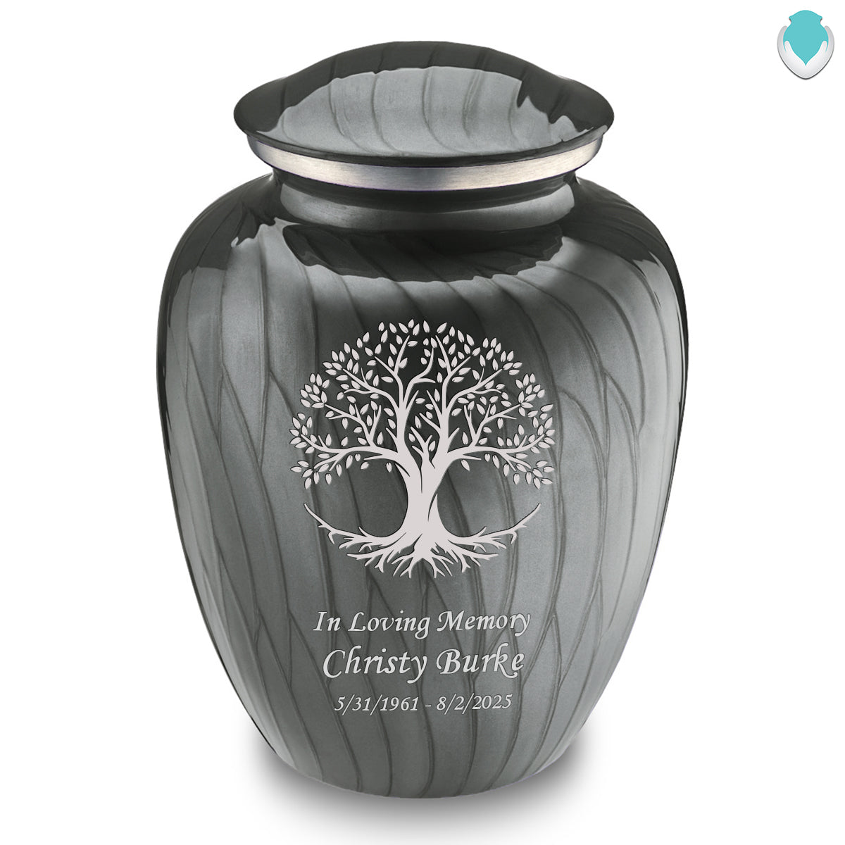 Adult Embrace Pearl Silver Tree of Life Cremation Urn