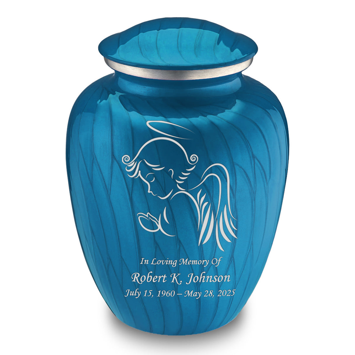 Adult Embrace Pearl Racing Blue Angel Cremation Urn