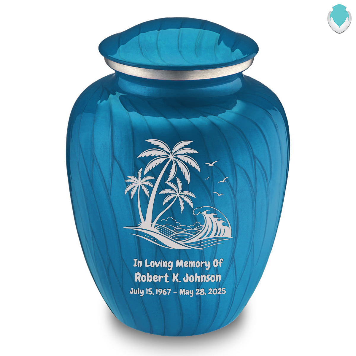 Adult Embrace Pearl Racing Blue Palm Beach Cremation Urn