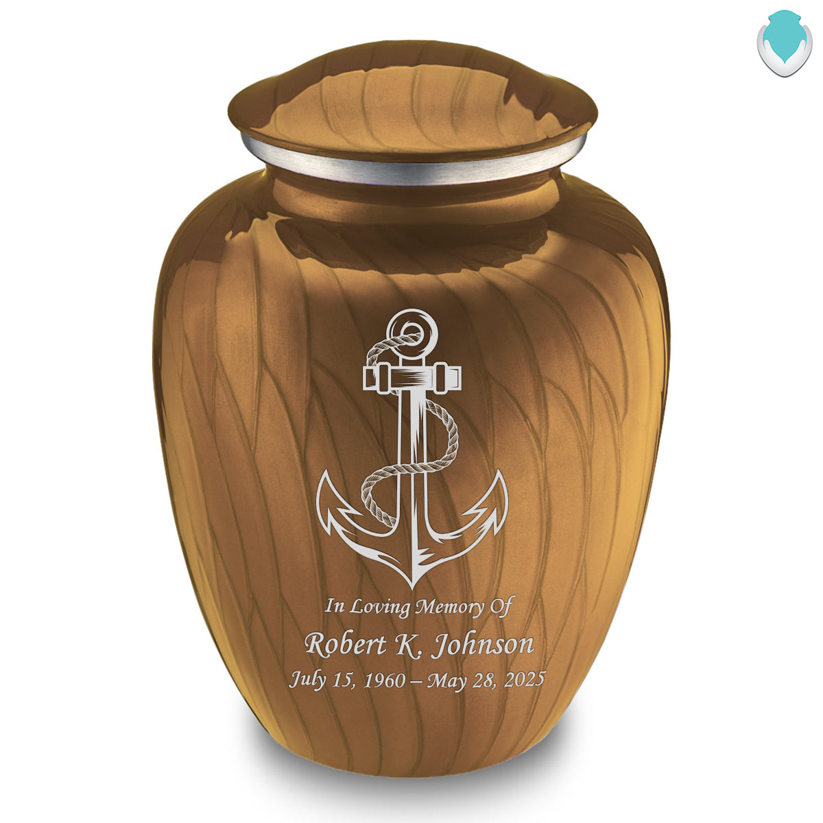 Adult Embrace Pearl Gold Anchor Cremation Urn