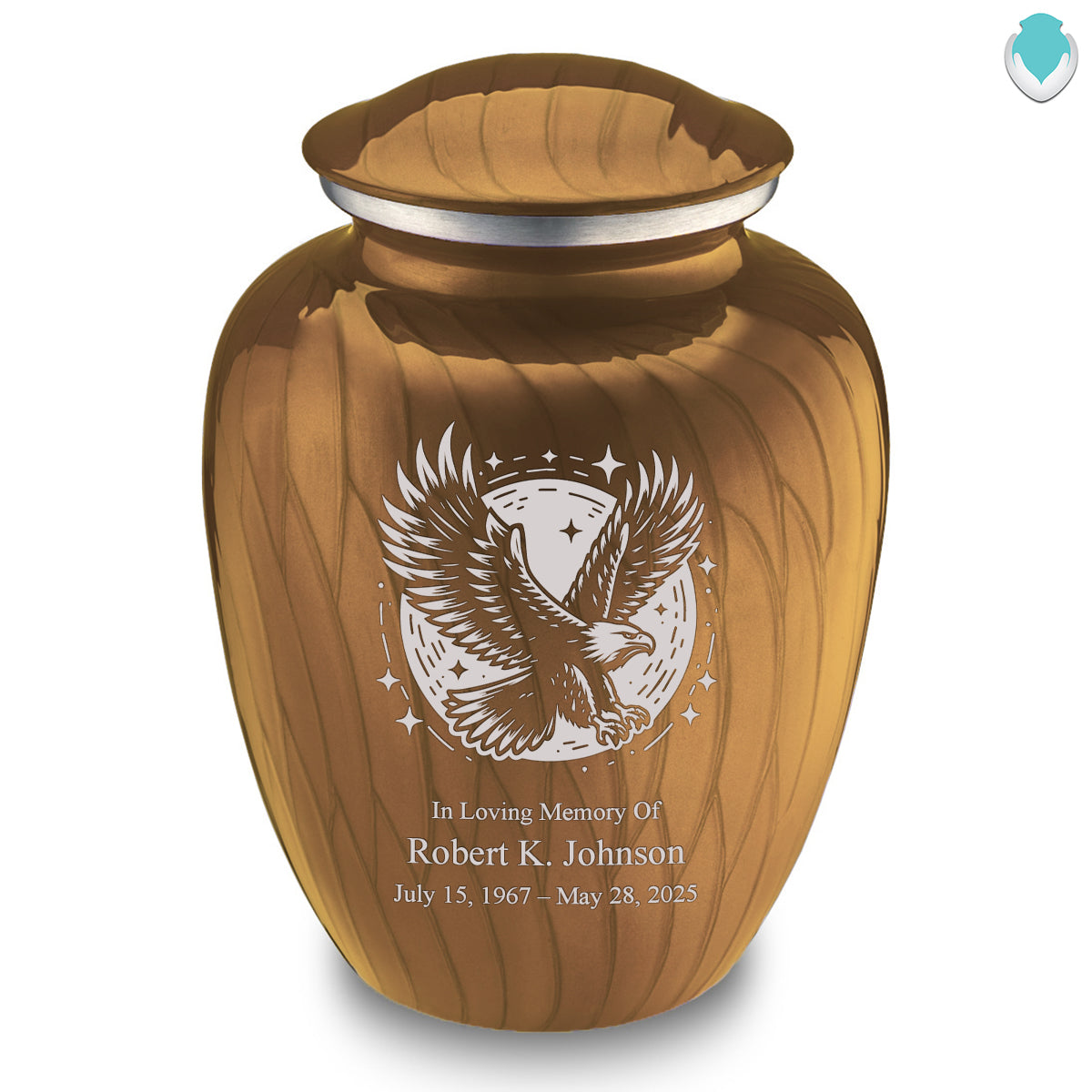 Adult Embrace Pearl Gold Flying Eagle Cremation Urn