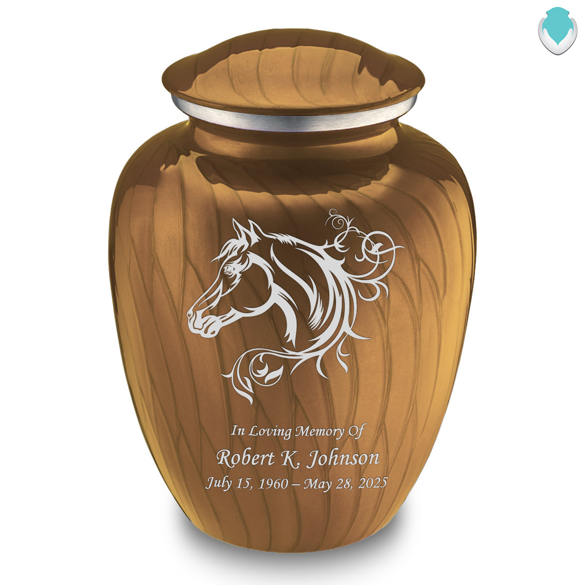 Adult Embrace Pearl Gold Horse Cremation Urn