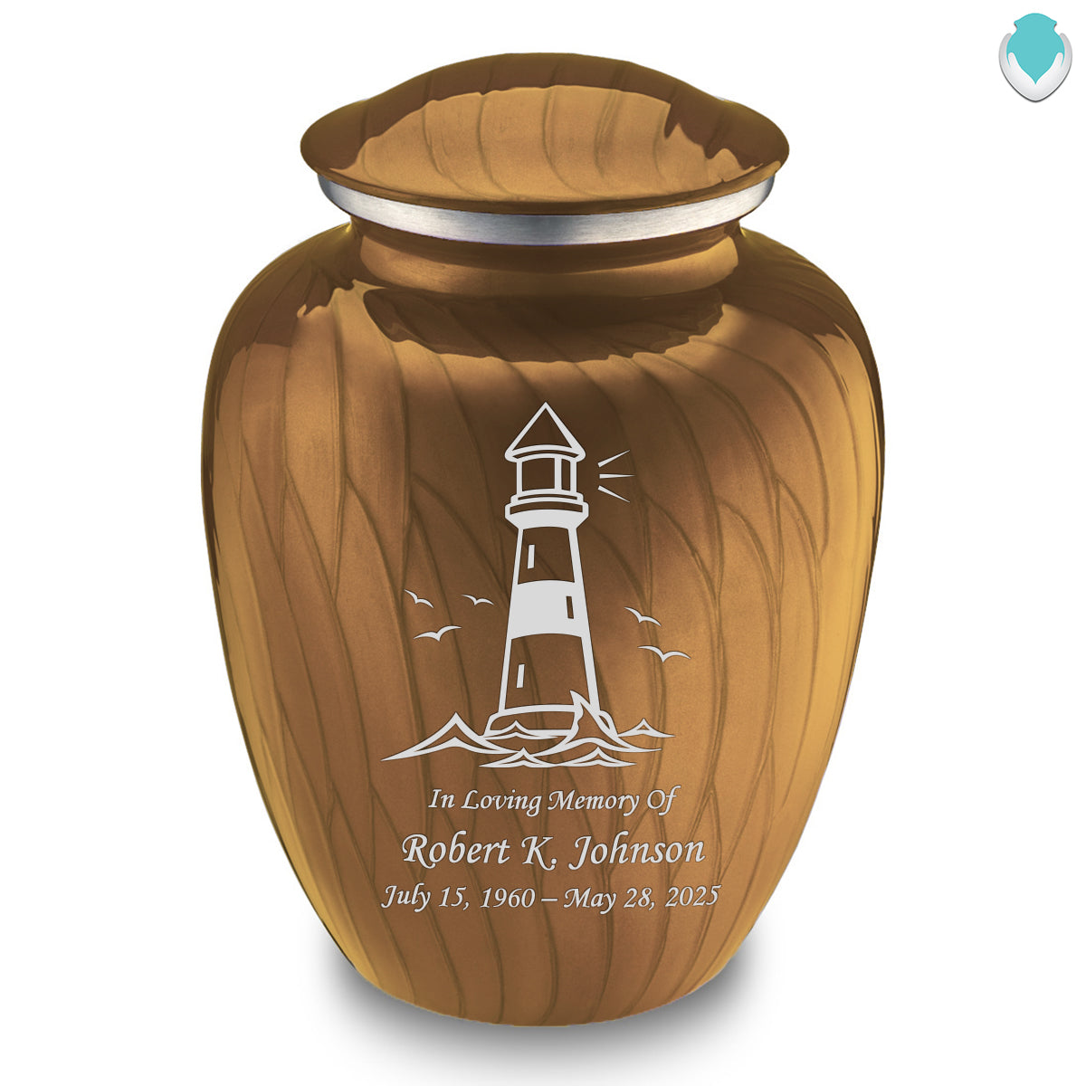 Adult Embrace Pearl Gold Lighthouse Cremation Urn