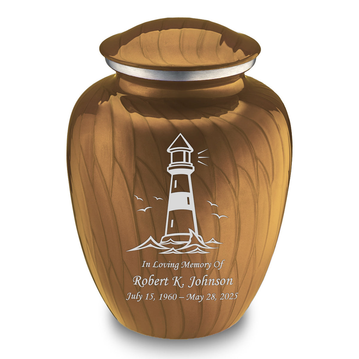 Adult Embrace Pearl Gold Lighthouse Cremation Urn