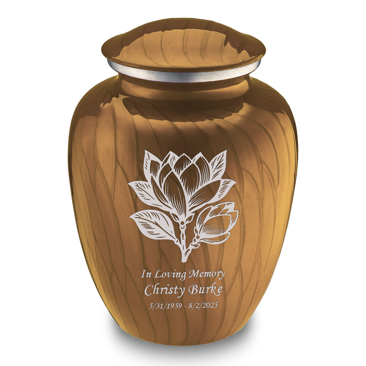 Adult Embrace Pearl Gold Magnolia Flower Cremation Urn