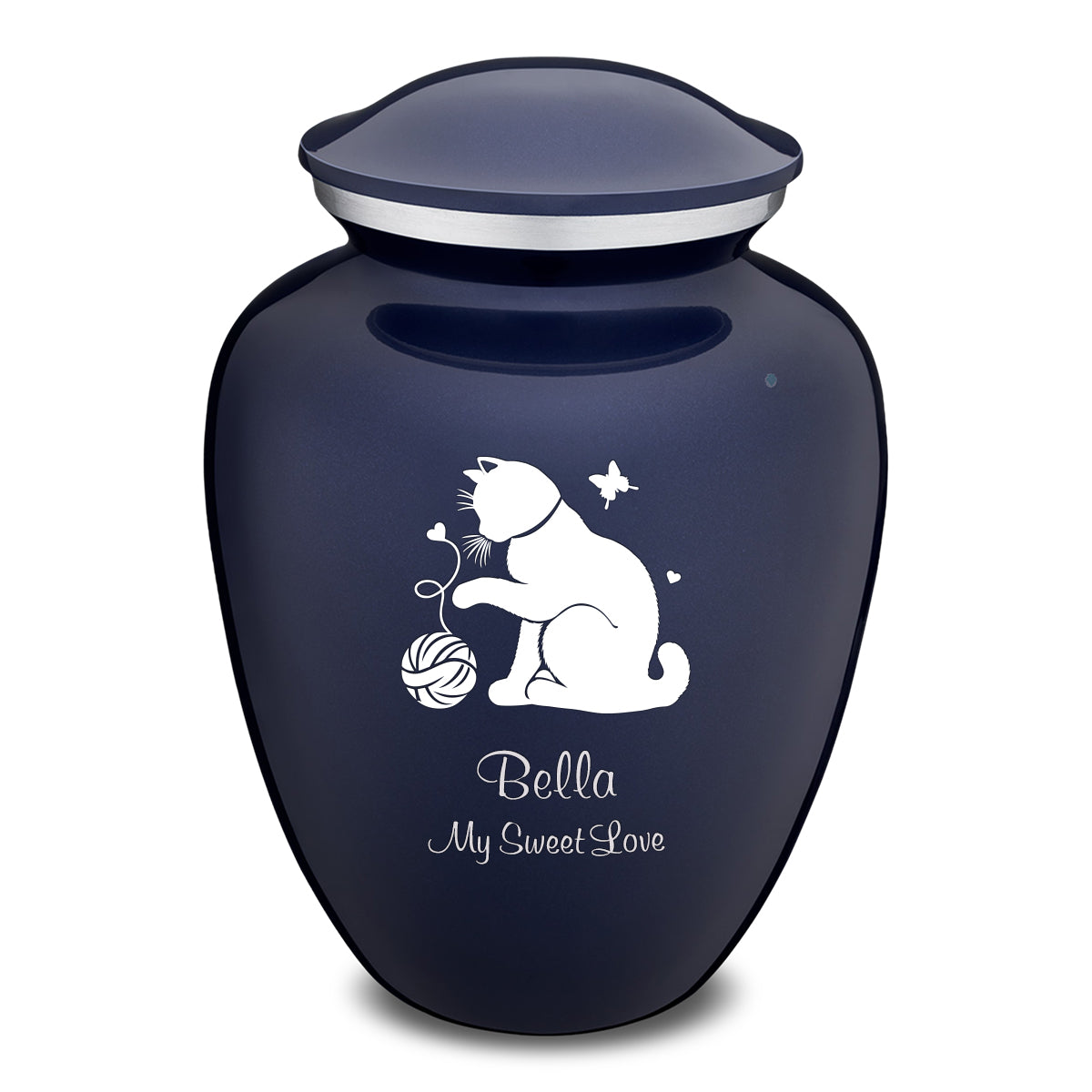 Large Embrace Cobalt Blue Pet Fun Cat Cremation Urn