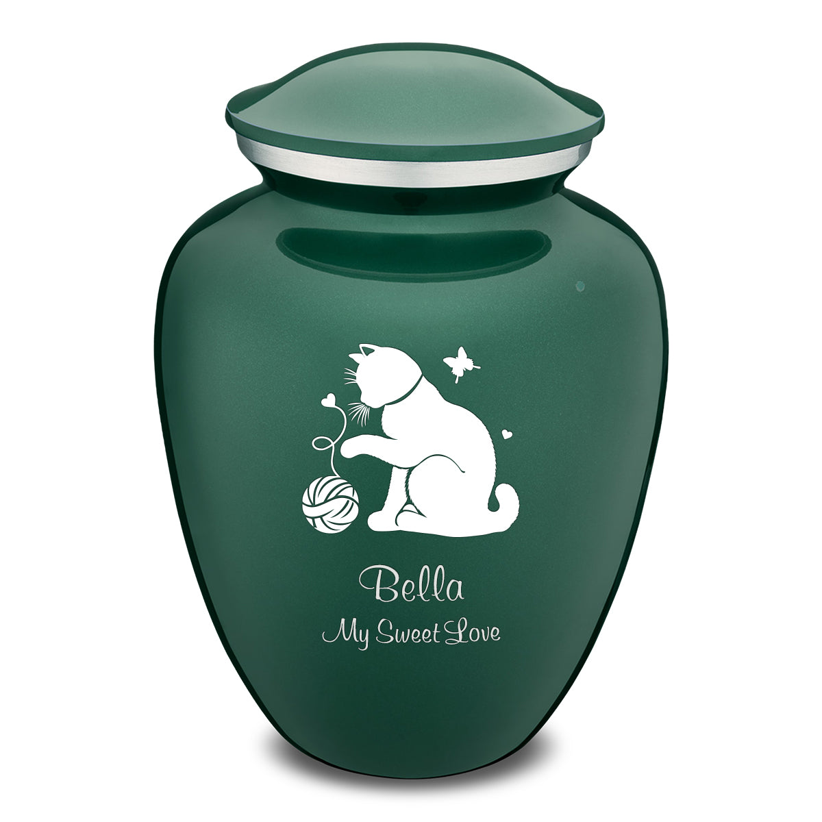 Large Embrace Green Pet Fun Cat Cremation Urn