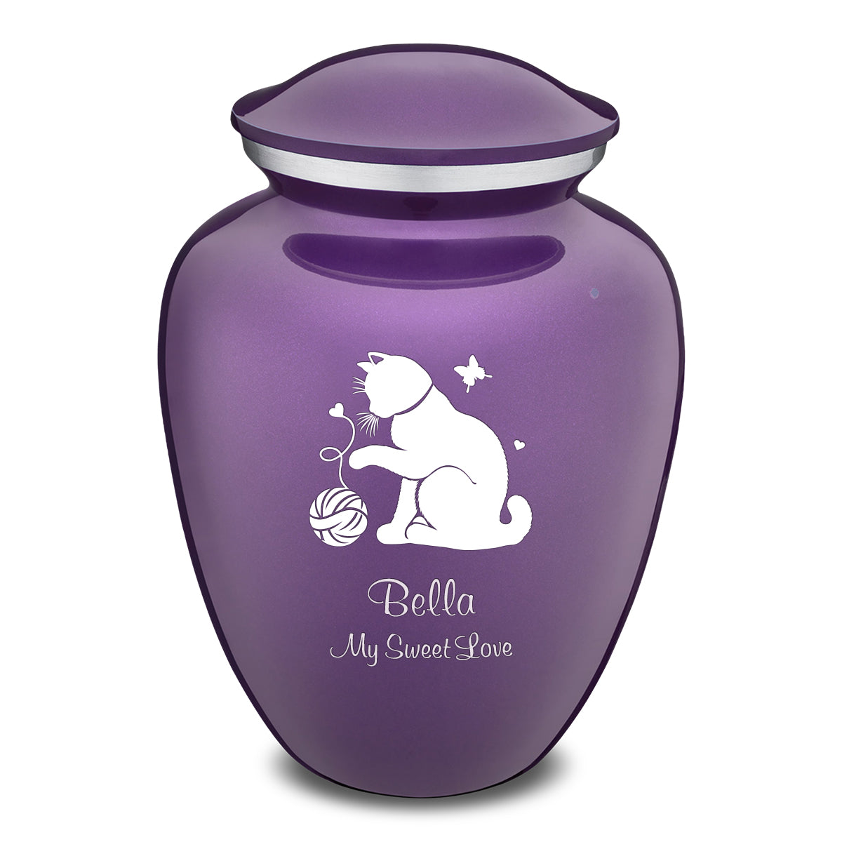 Large Embrace Purple Pet Fun Cat Cremation Urn