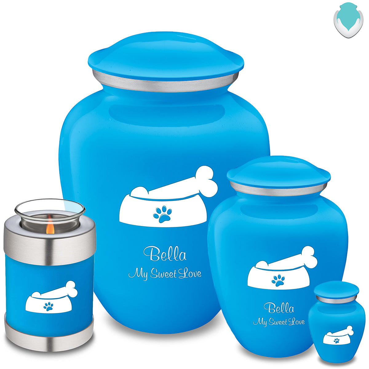 Keepsake Embrace Racing Blue Pet Dog Bone Cremation Urn