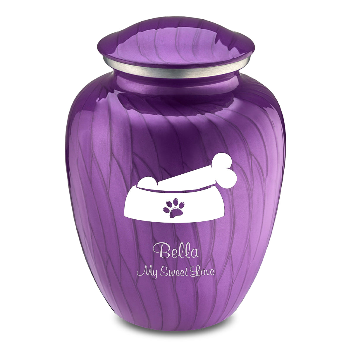 Large Embrace Pearl Purple Pet Dog Bone Cremation Urn
