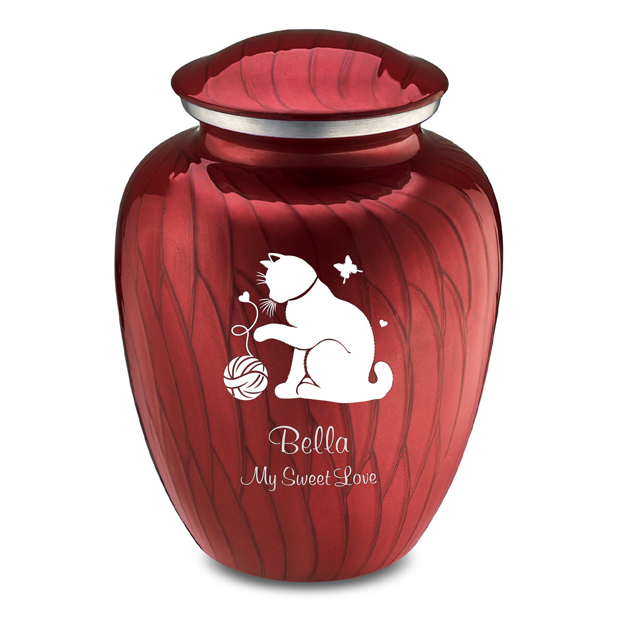 Large Embrace Pearl Candy Red Pet Fun Cat Cremation Urn