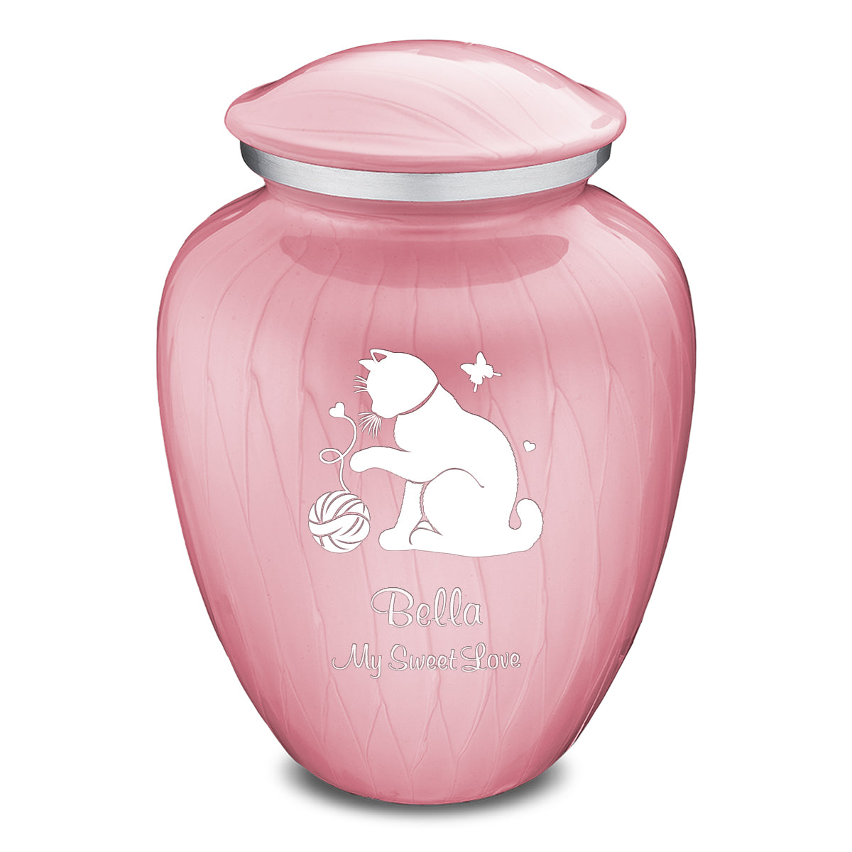 Large Embrace Pearl Pink Pet Fun Cat Cremation Urn