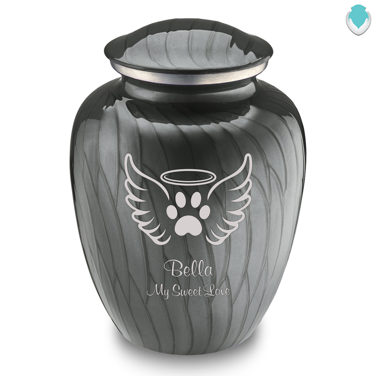 Large Embrace Pearl Silver Pet Angel Wings Cremation Urn