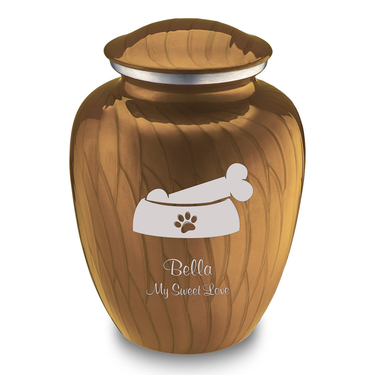 Large Embrace Pearl Gold Pet Dog Bone Cremation Urn