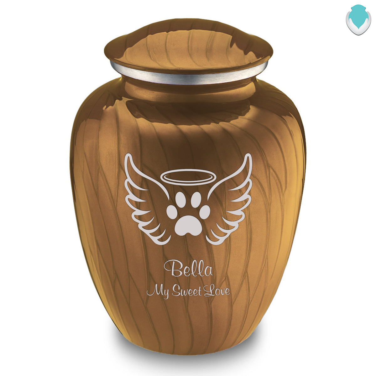 Large Embrace Pearl Gold Pet Angel Wings Cremation Urn