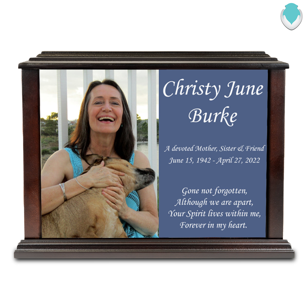 Custom Printed Heritage Everlasting Expressions Photo Wood Box Cremation Urn