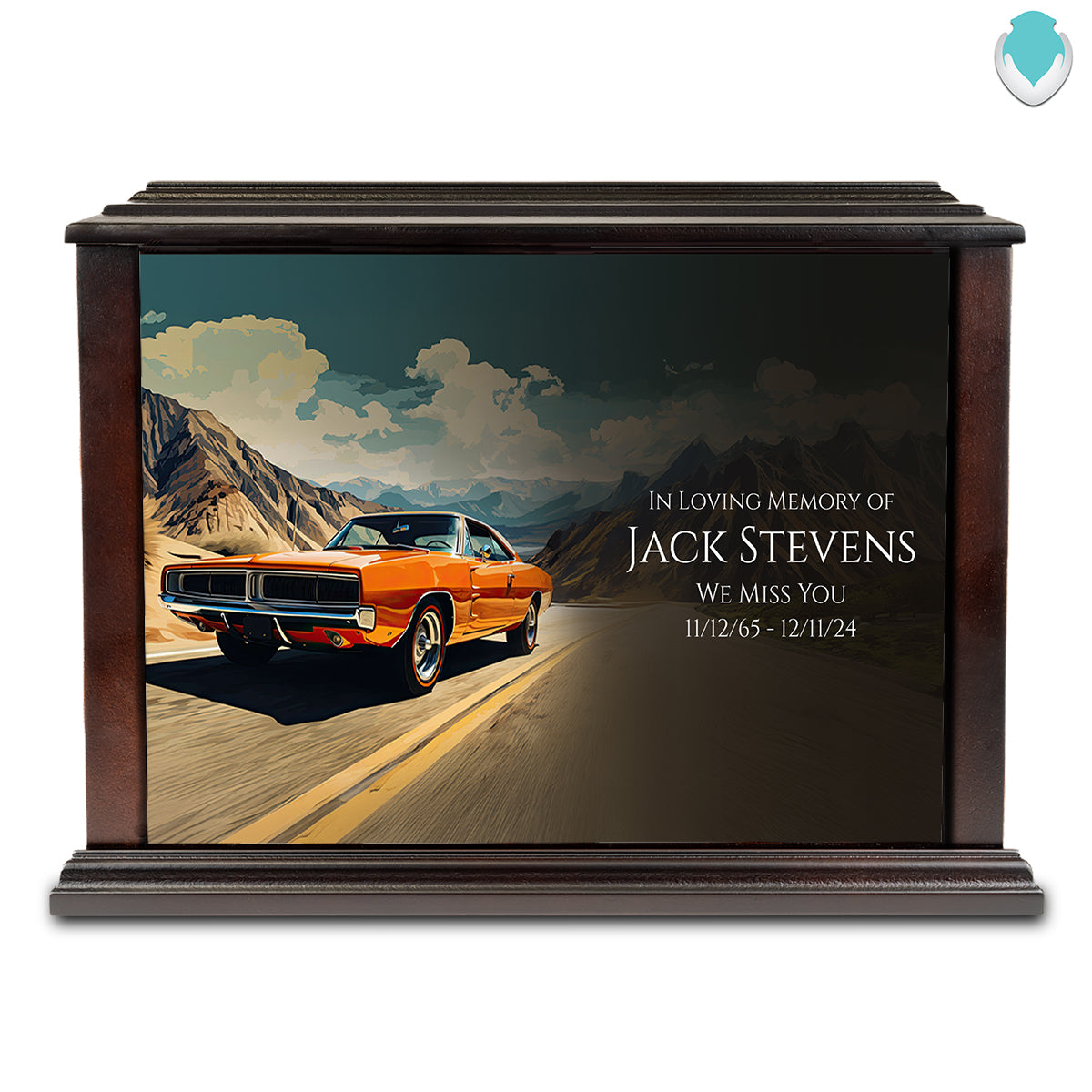 Custom Printed Heritage Everlasting Expressions Classic Car Wood Cremation Urn