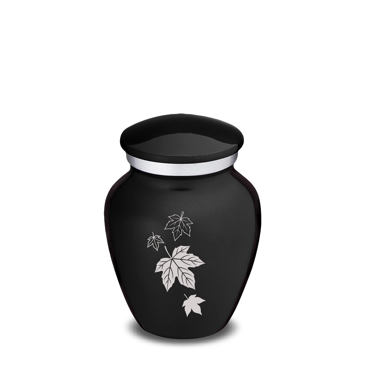 Keepsake Embrace Black Falling Leaves Cremation Urn