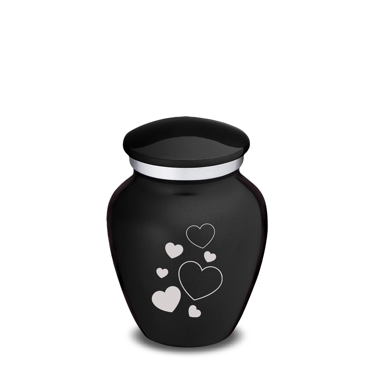 Keepsake Embrace Black Floating Heart Cremation Urn