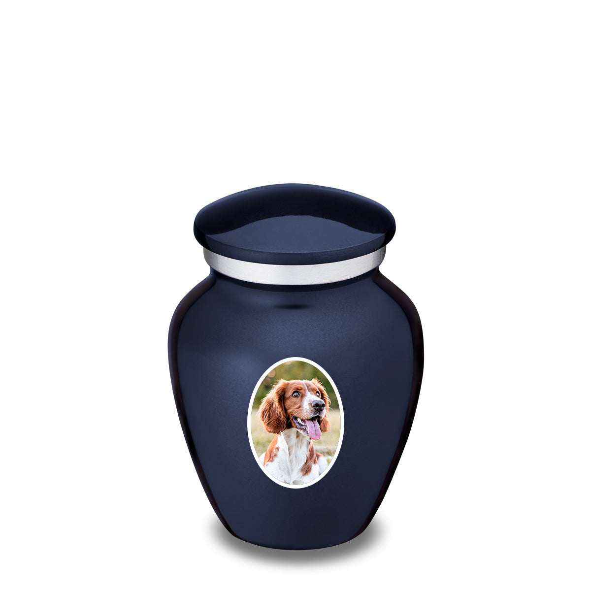 Keepsake Pet Embrace Cobalt Blue Portrait Cremation Urn