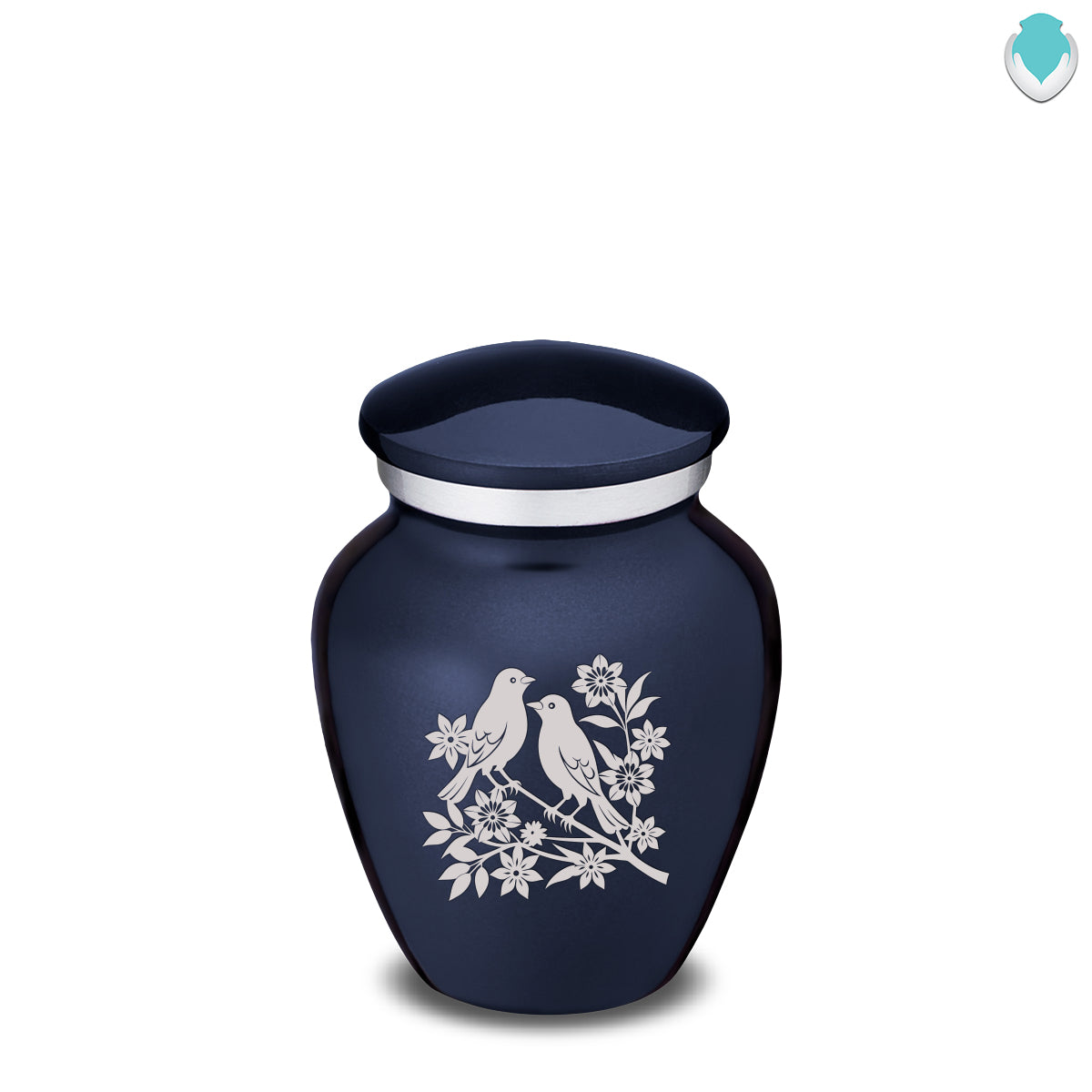 Keepsake Embrace Cobalt Blue Songbirds Cremation Urn