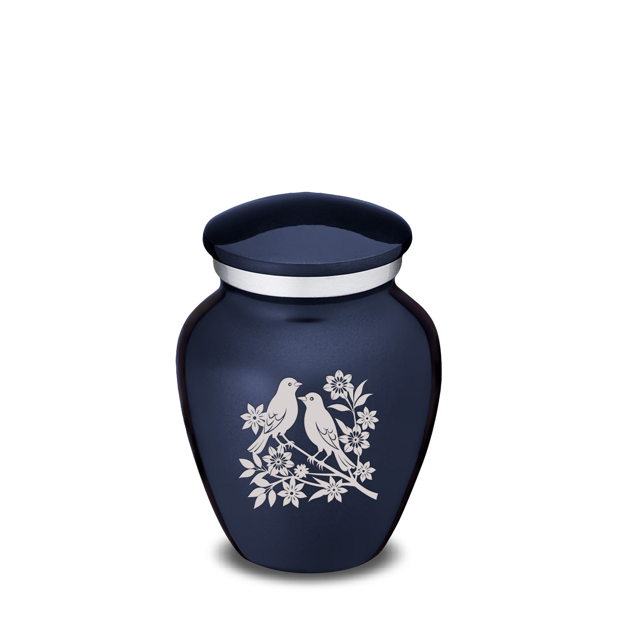 Keepsake Embrace Cobalt Blue Songbirds Cremation Urn