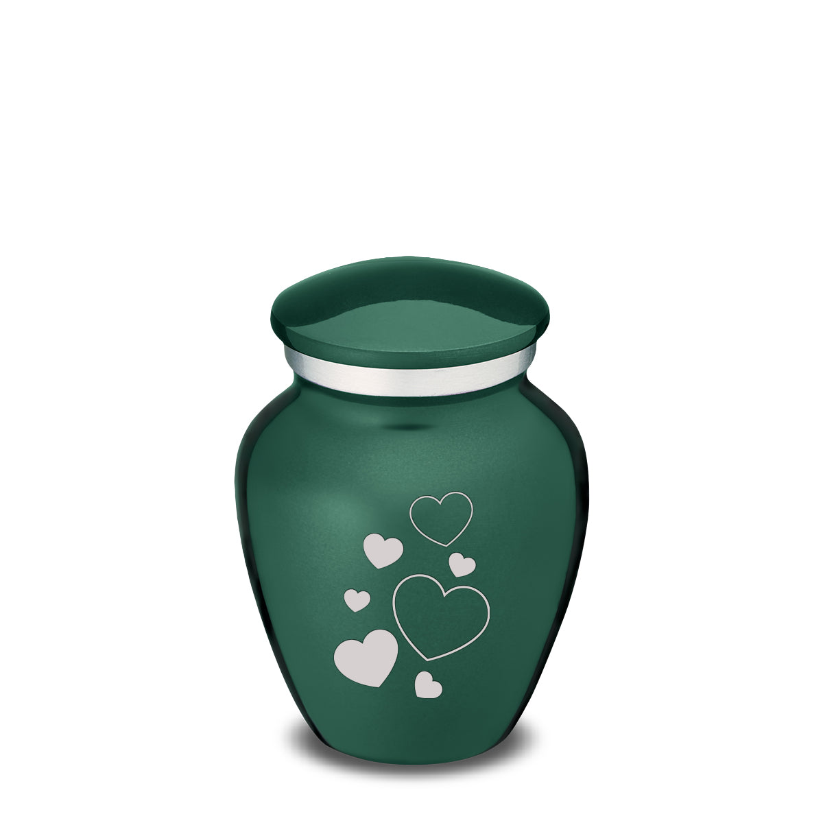Keepsake Embrace Green Floating Heart Cremation Urn