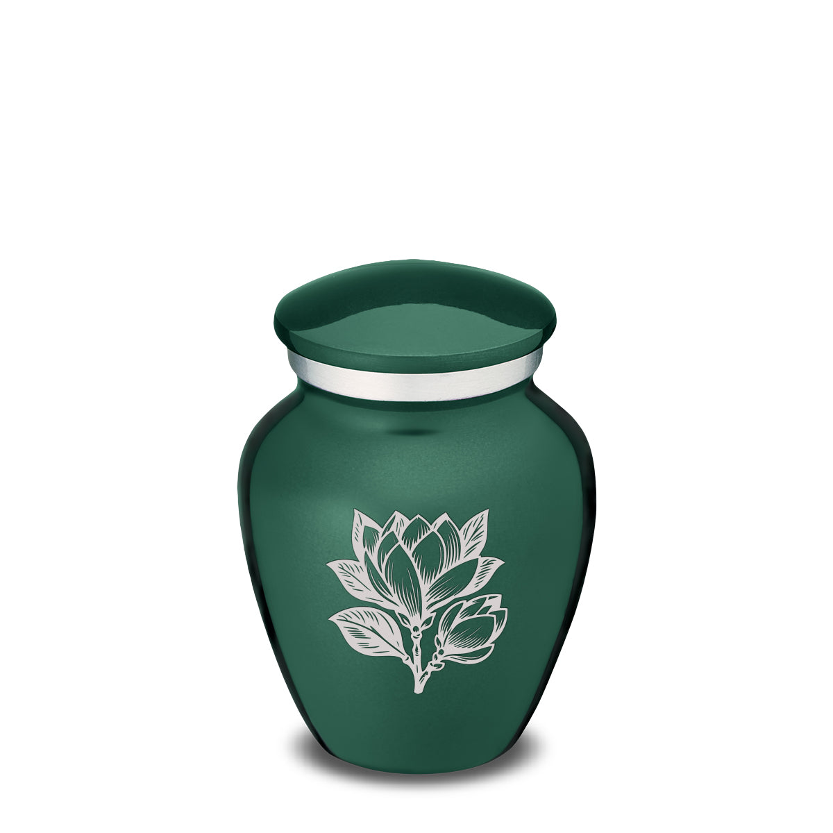 Keepsake Embrace Green Magnolia Flower Cremation Urn