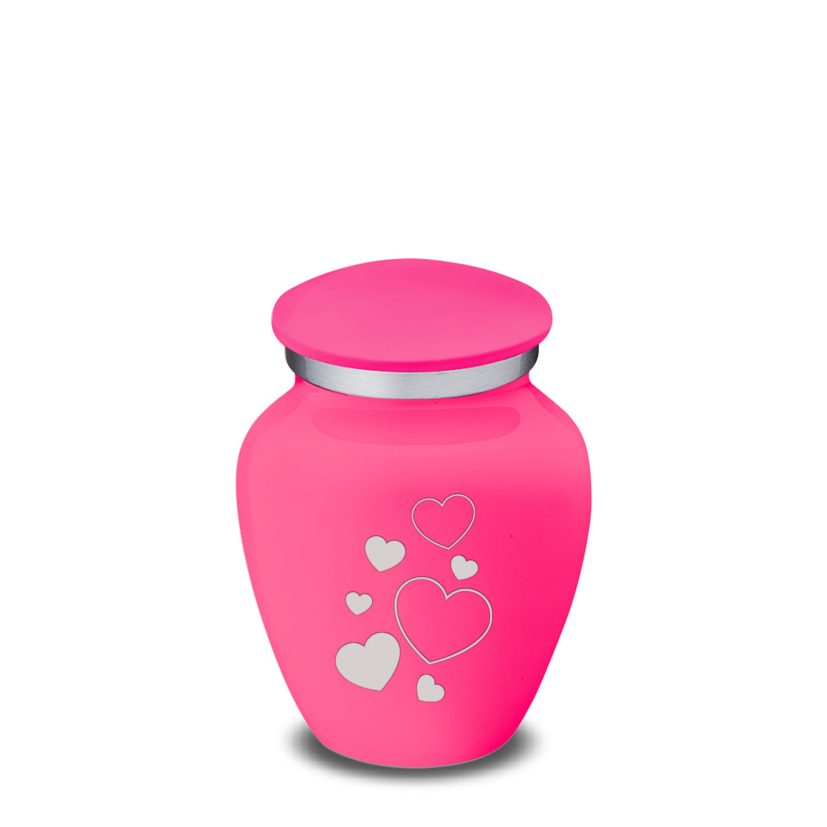 Keepsake Embrace Bright Pink Floating Heart Cremation Urn