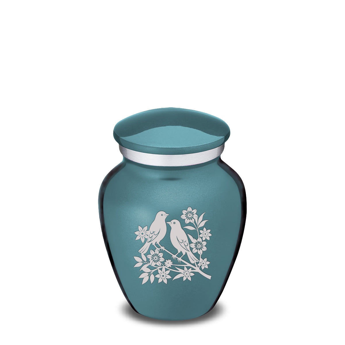 Keepsake Embrace Teal Songbirds Cremation Urn