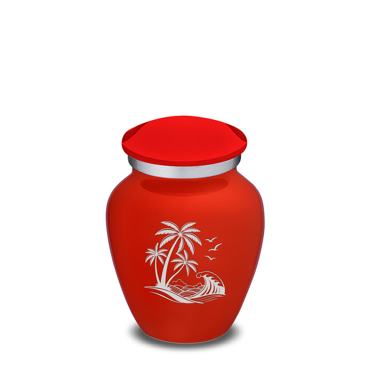 Keepsake Embrace Bright Red Palm Beach Cremation Urn