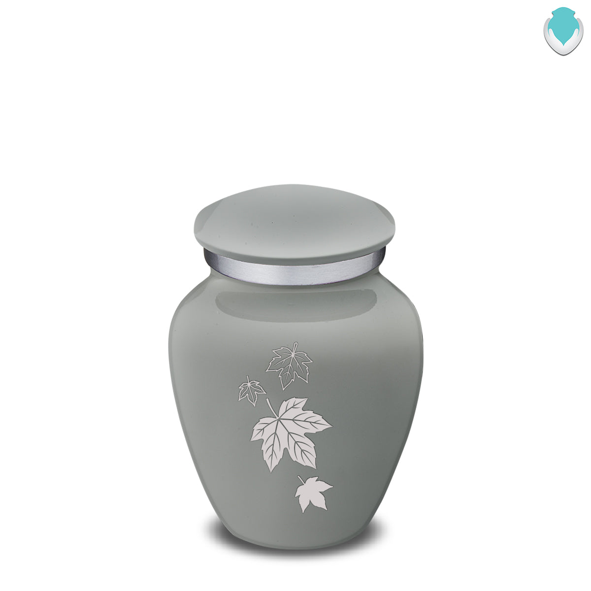 Keepsake Embrace Slate Grey Falling Leaves Cremation Urn