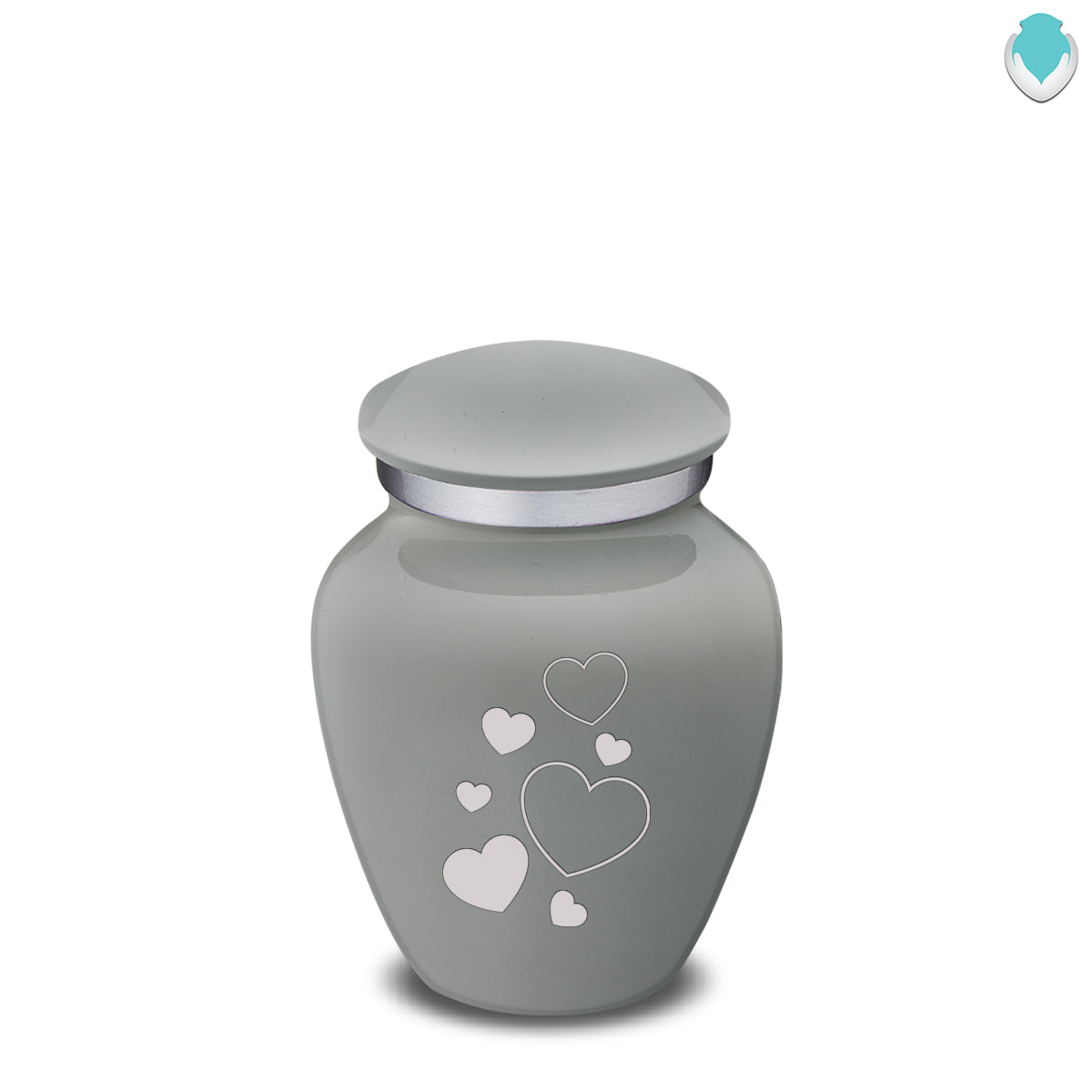 Keepsake Embrace Slate Grey Floating Heart Cremation Urn