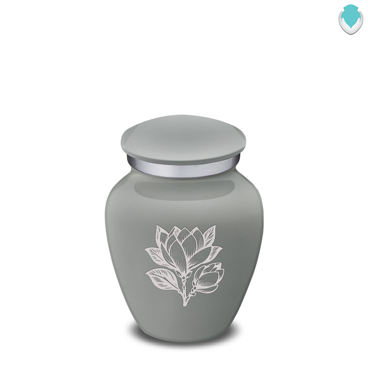 Keepsake Embrace Slate Grey Magnolia Flower Cremation Urn