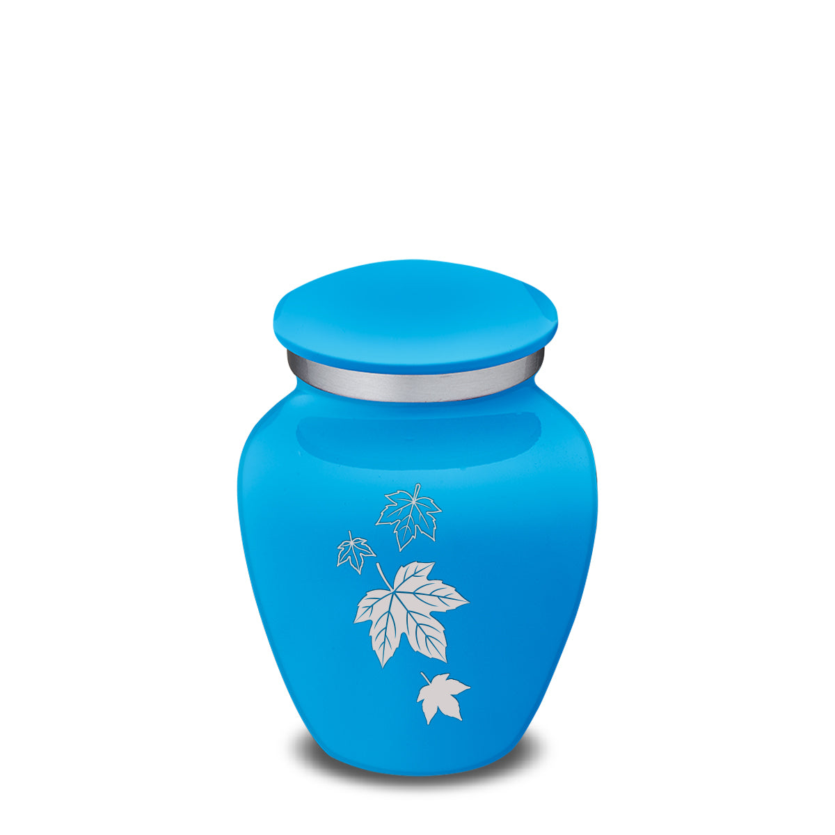 Keepsake Embrace Racing Blue Falling Leaves Cremation Urn