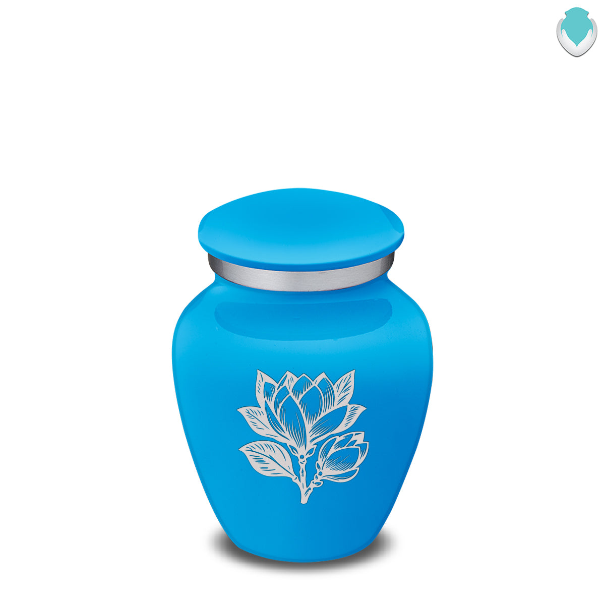 Keepsake Embrace Racing Blue Magnolia Flower Cremation Urn