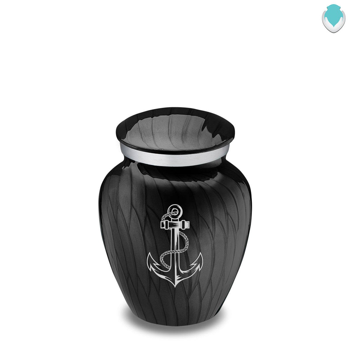 Keepsake Embrace Pearl Black Anchor Cremation Urn