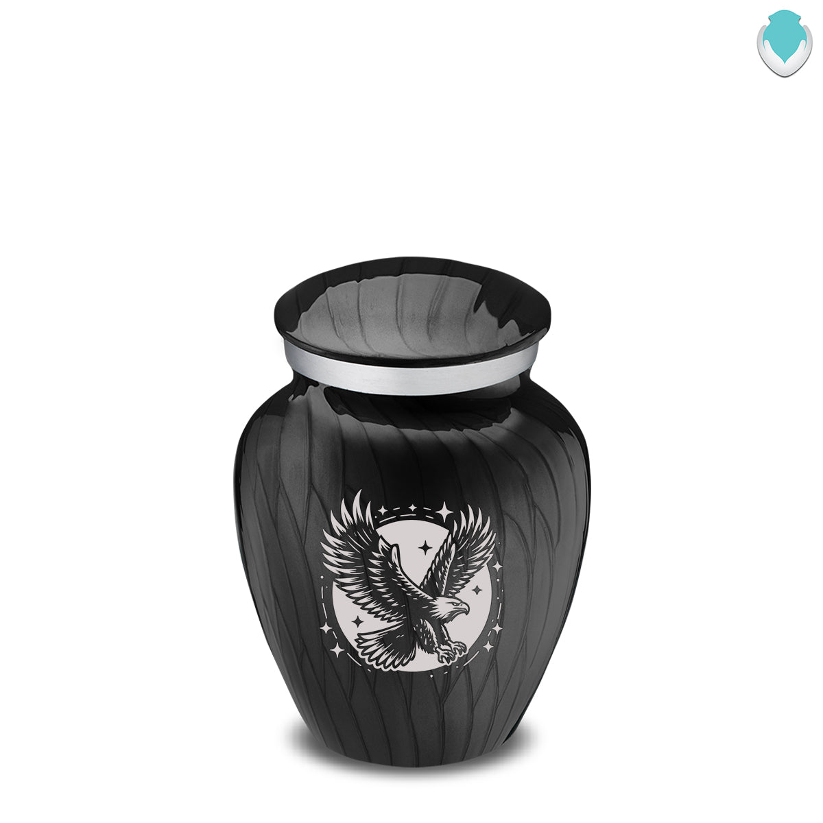 Keepsake Embrace Pearl Black Flying Eagle Cremation Urn