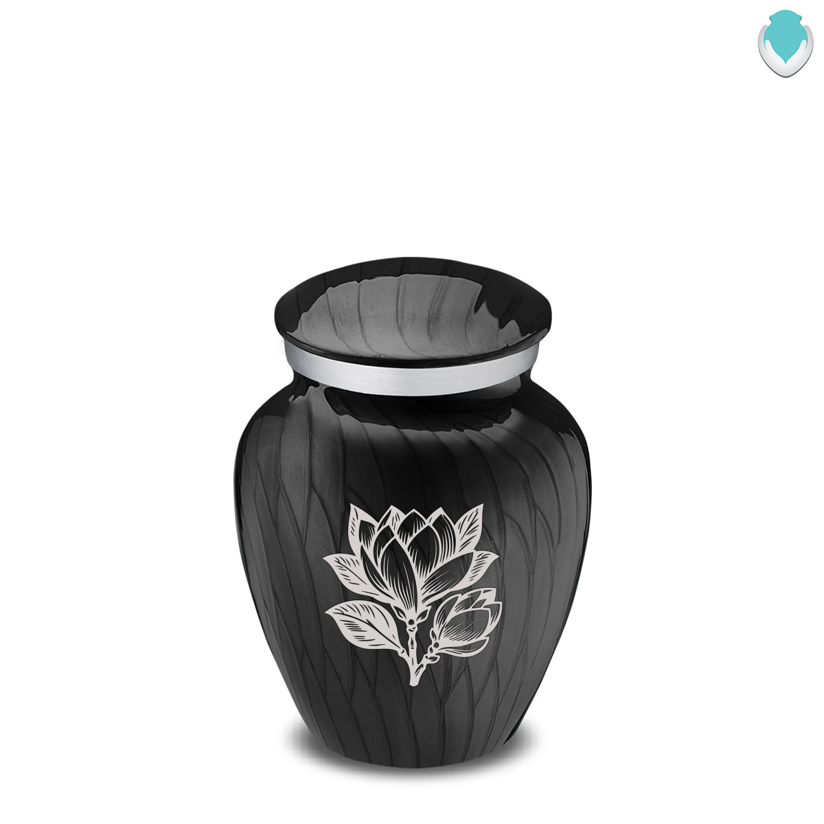 Keepsake Embrace Pearl Black Magnolia Flower Cremation Urn