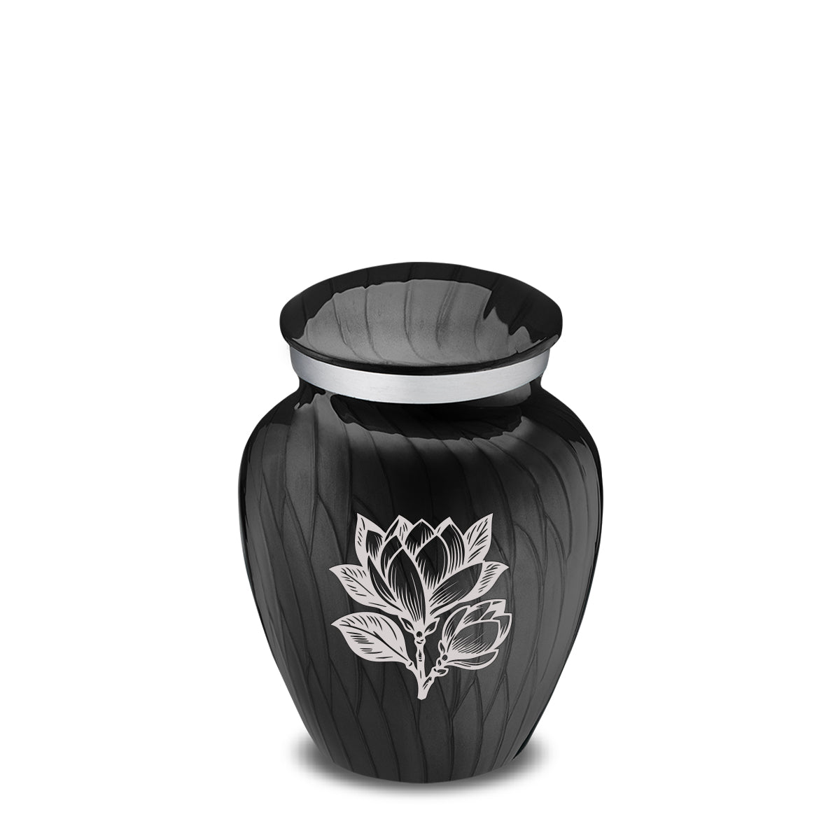 Keepsake Embrace Pearl Black Magnolia Flower Cremation Urn