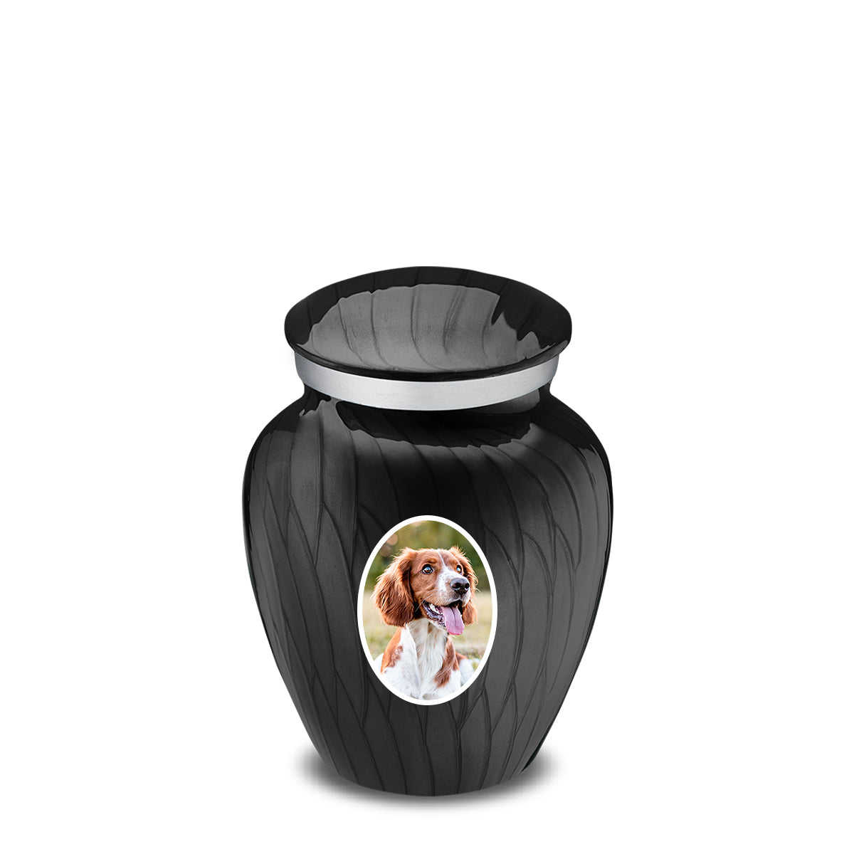 Keepsake Pet Embrace Pearl Black Portrait Cremation Urn
