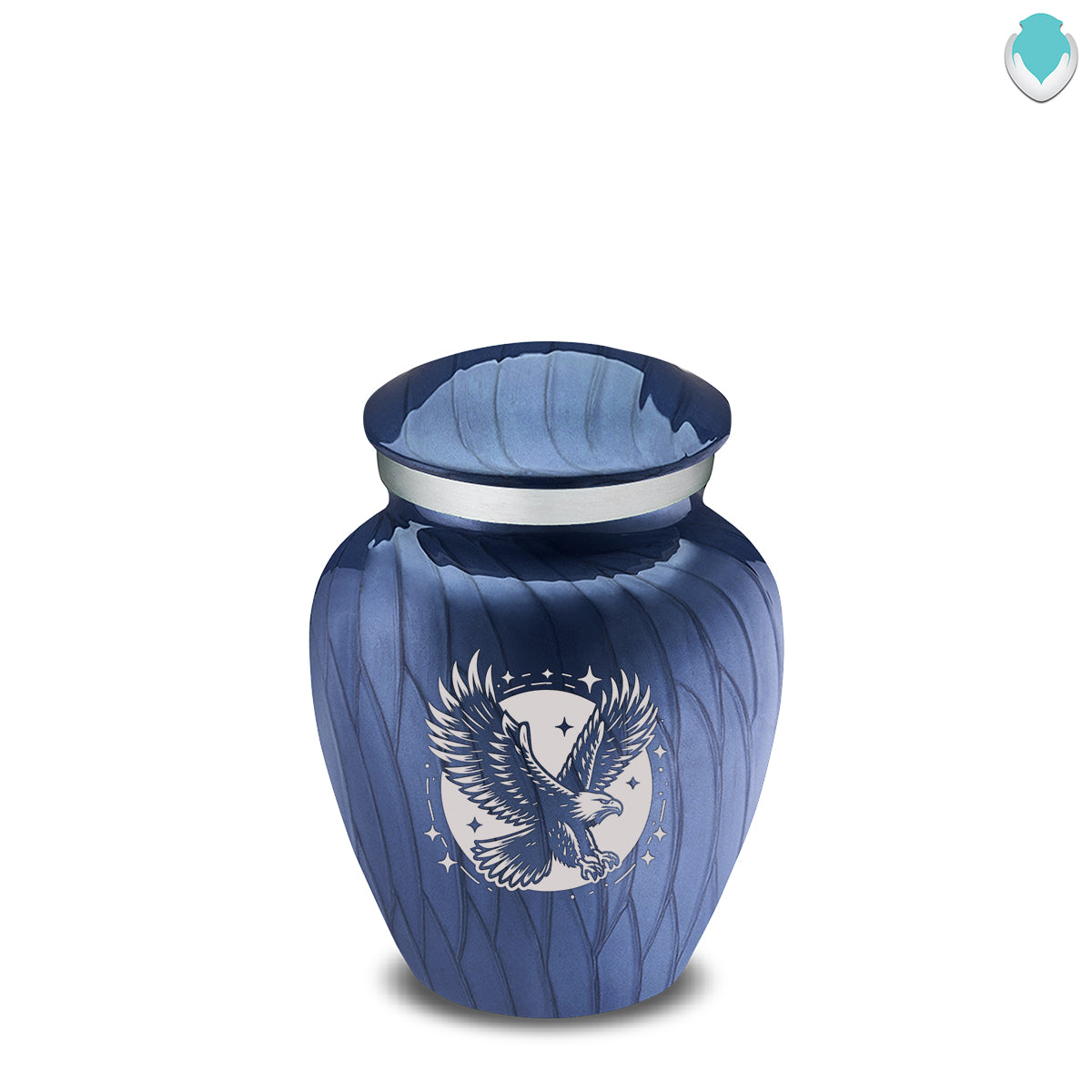 Keepsake Embrace Pearl Cobalt Blue Flying Eagle Cremation Urn