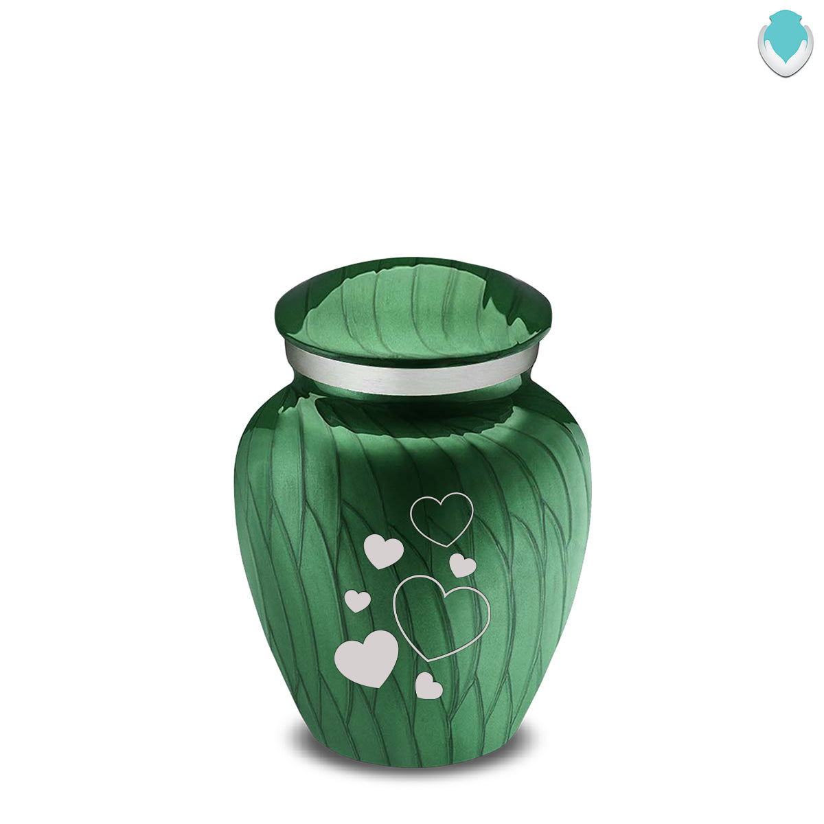 Keepsake Embrace Pearl Green Floating Heart Cremation Urn