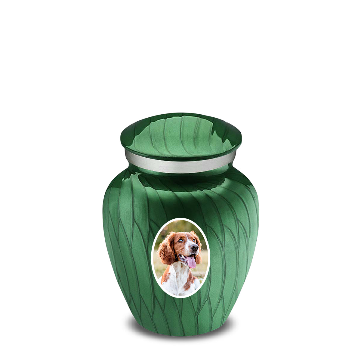 Keepsake Pet Embrace Pearl Green Portrait Cremation Urn